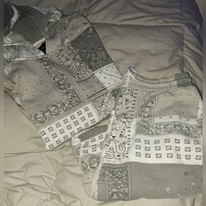 Men's bandanna print matching hoodie and shorts